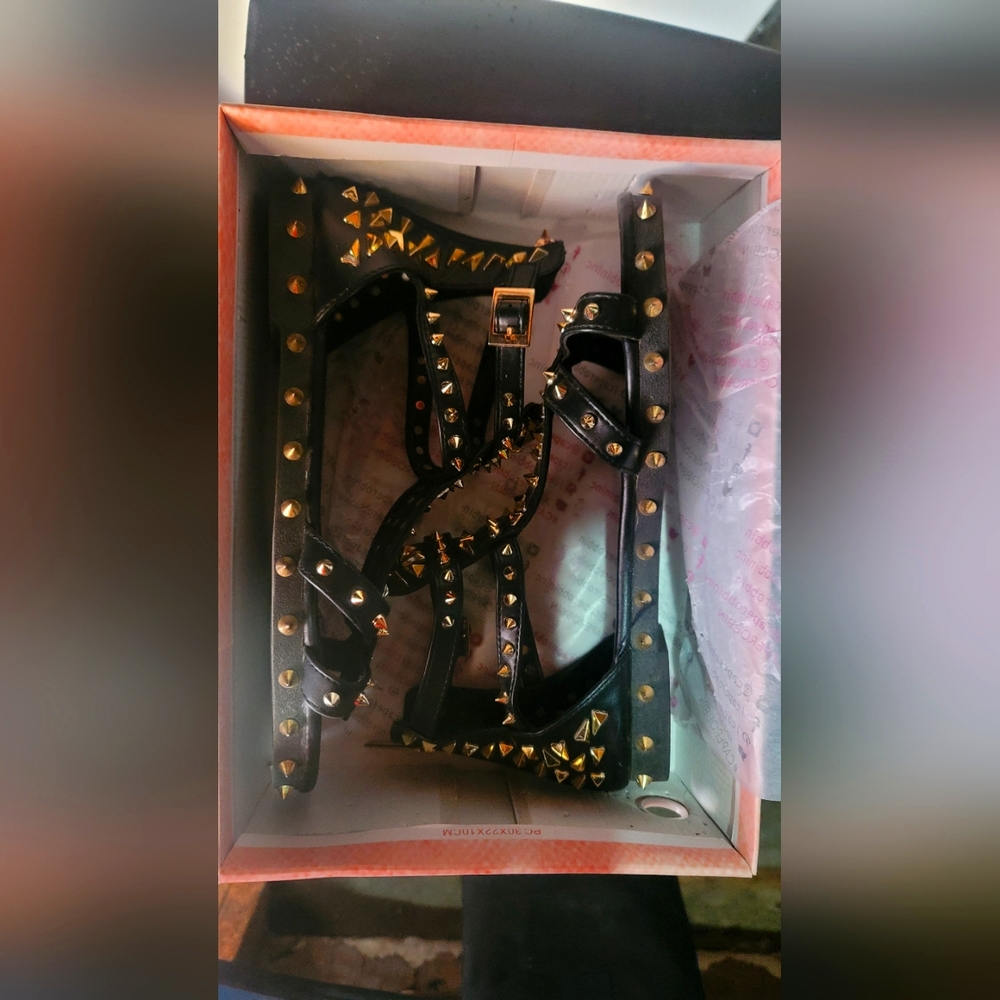 cape Robbin spiked sandals NWB
